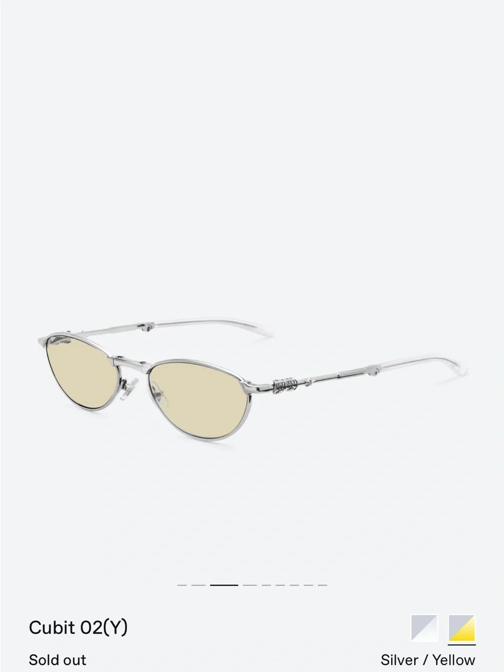 Gentle monster cubit 02Y Yellow Lens Slim Sunglasses. Foldable with case